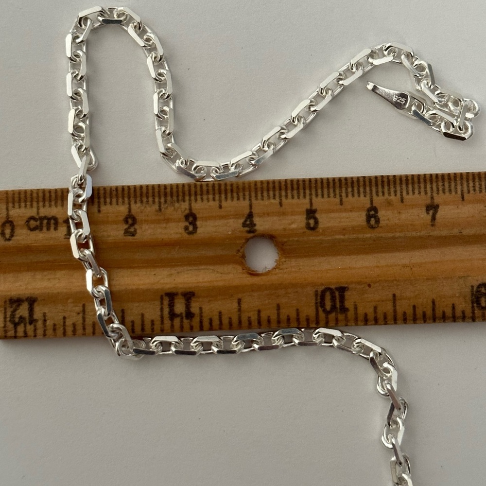 925 Silver 4mm 21.75” necklace unisex link chain